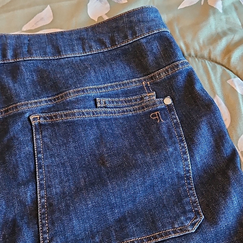 Dark Blue Denim Jeans with Front Patch Pockets - Picture 9 of 12